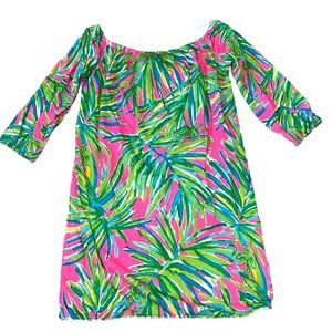 Lilly Pulitzer Mini Enna Dress Tiki Pink Royal Lime XL Girls 12-14